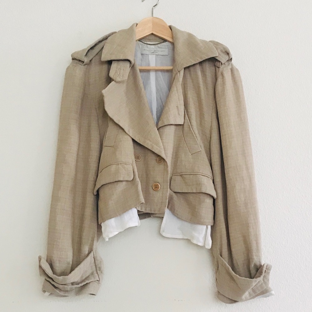 Stella McCartney Khaki Linen Jacket SZ 2/38
